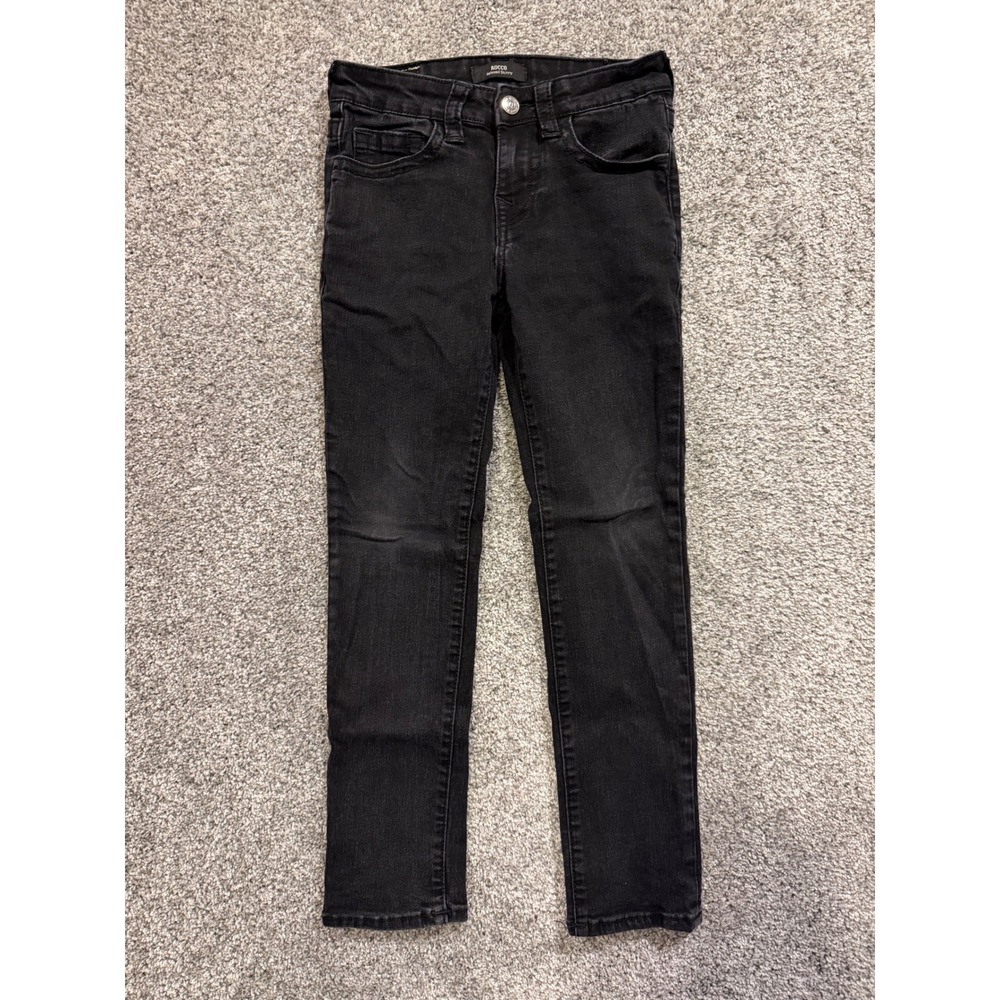 True Religion Jeans Boys Size 8 Black‎ Rocco Relaxed Skinny Denim Pants Stretch